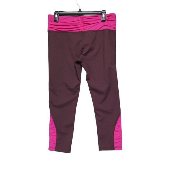 Patagonia Leggings Capri Cropped Leggings Workout Sz L Burgundy Pink Athletic - Picture 2 of 10